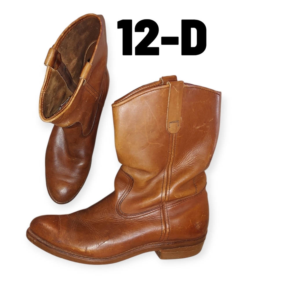 12-D Red Wing PULL-ON Leather Western Work Boots EC